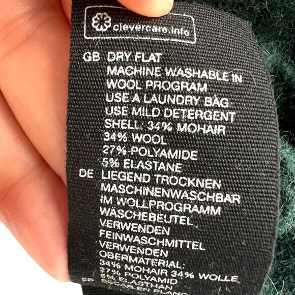 & Other Stories Green Mohair Blend Mockneck Sweater Size Small - Picture 12 of 14